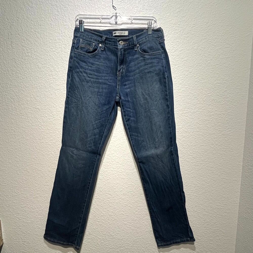 Levi's 505 Jeans Mens 28x32 Blue Denim Cotton Stretch Mid Rise Straight Leg